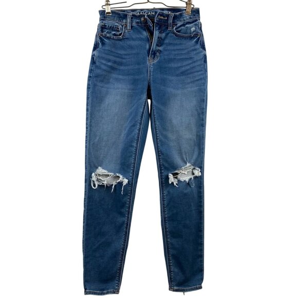 American Eagle Denim - American Eagle Women's Jeans Size 00 Distressed Mom Regular Soft Stretch Denim